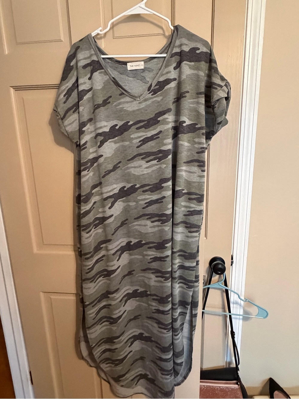 The Nines Olive Camo Maxi Dress